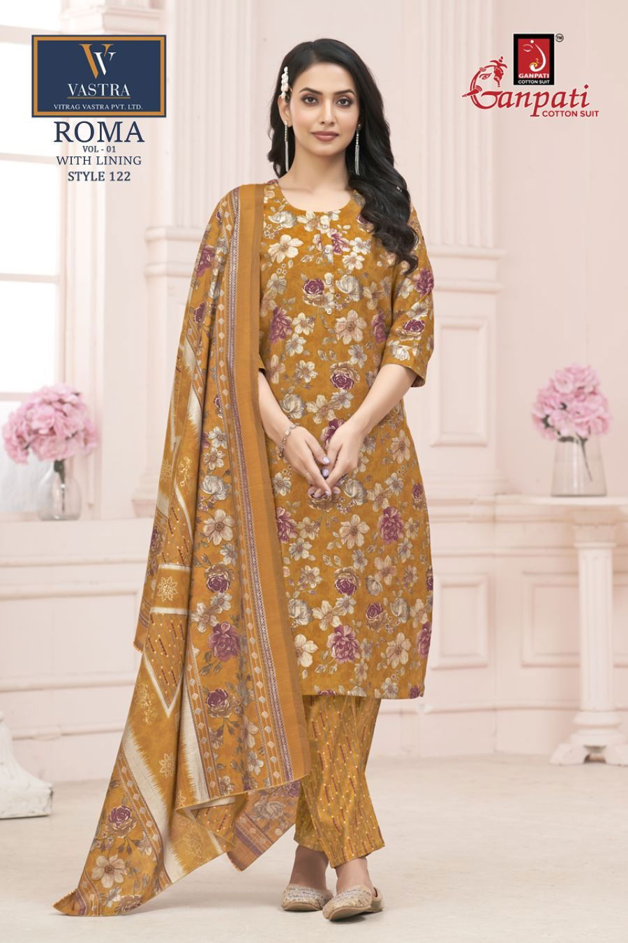 Roma Vol 1 By Ganpati Mexican Silk Printed Readymade Suits Wholesale Market In Surat 